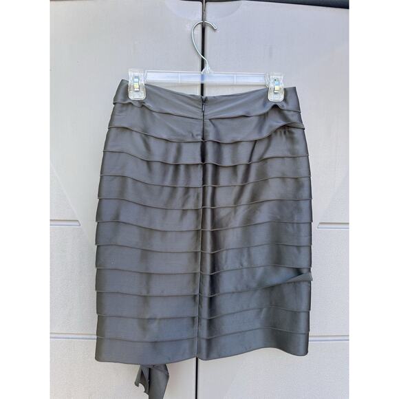 Development By erica davis Y2K 100% Silk Tiered Cascade Ruffles Skirt Sz 2 Luxe - Picture 6 of 12
